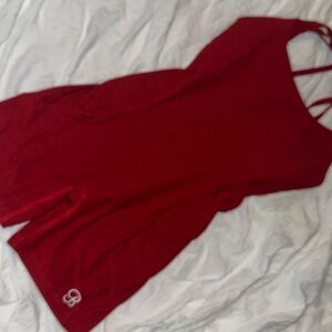 Bombshell Sportswear Red Jumpsuit